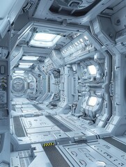futuristic spaceship with amazing details and hull textures