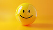 Realistic yellow glossy 3d emotion happy face