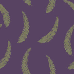  Floral seamless forest pattern on a purple background for fabric and print design.