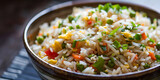 Fototapeta Zwierzęta - Vegetable fried rice on the table