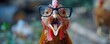 © Viacheslav - Crazy loud chicken wearing glasses and yelling loudly.