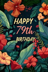 Canvas Print - Vibrant birthday card with the text 