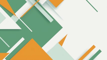 green, orange, white abstract geometric background for presentation. elegance and simplicity.