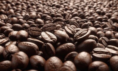 Wall Mural - Coffee beans background. Close-up. Selective focus.