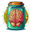 brain in a jar
, on a white background
