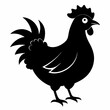 chicken black silhouette on white background 