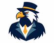 Vintage Gentleman eagle head logo on white background