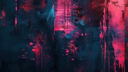 abstract psychedelic paint grunge background with an artistic rusty surface and iridescent vivid colors contrasting with the major black