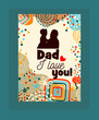 Happy Father's Day card. hand drawing. Not AI, Vector illustration