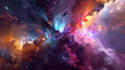 Wall Mural - abstract wallpaper with cosmic fantasy universe and energetic colors