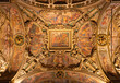 MILAN, ITALY - MARCH 5, 2024: The baroque ceiling with the frescoes from Live of early-christian martyr in the side nave of church Chiesa di San Vittore al Corpo. 