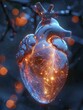 Experience the surreal cosmic essence of an ethereal heart, a symbol of suspension ideal for innovative medical research displays.