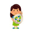 Kids celebrating Earth Day vector illustration