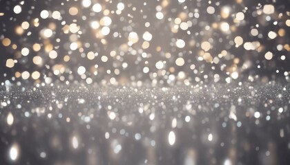 Wall Mural - 'luxury christmas light confetti background overlay bokeh design. sparkling glowing texture silver y