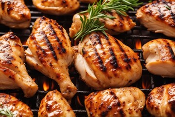 'grilled chicken breasts meat food breast fillet filet dinner fried meal chop bar-b-q roasted roast plate lunch healthy eat grill tasty cooked dining eating diet dish eatery portion horizontal 2'