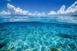 Sunny Ocean View: Underwater Sky Cleaving the Sea
