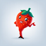 Fototapeta Pokój dzieciecy - strawberry female cartoon mascot design