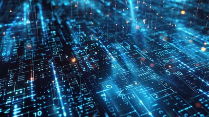 digital binary encrypted code matrix background
