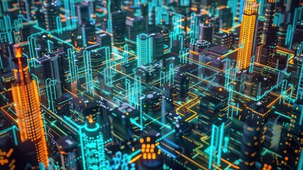 digital binary encrypted code matrix background