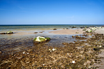 Sticker - Boulders on a pebble beach by the Baltic Sea on the island of Wolin