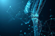 © mila103 - A blue background with a skeleton leg and a knee