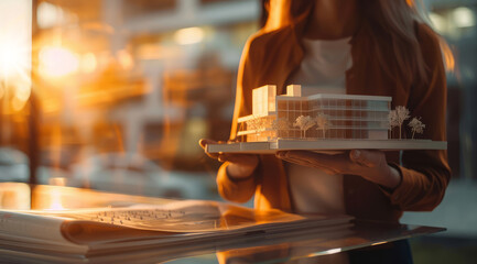 City and residential planning. Project development in the architect office, creative modern design