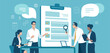© bizvector - Document. Checklist. Office work. Team of business workers and checklist. Vector illustration
