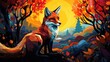 © positfid - a photo vibrant illustration portraying a charismatic fox in its natural habitat