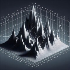 Poster - abstract 3d background. Graphical peaks, analytical insights 