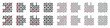 Set of tic tac toe game icons. Noughts and crosses, competition, classic game board, template tic tac toe. Vector. EPS10.