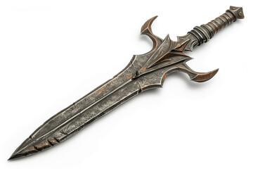 Wall Mural - Jagged-edged dagger, a weapon of choice in the arena of combat, on a solid white background.
