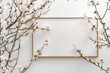 Wall Mural - Minimalist floral frame contemporary vibes simple yet striking for artistic projects 