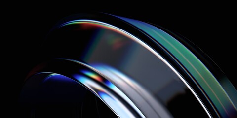 Abstract colorful shape, dark background design, 3d render
