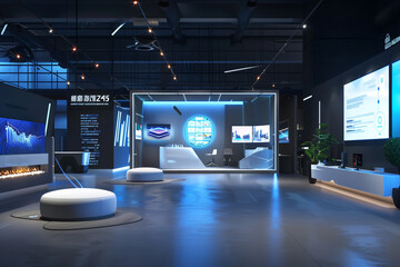 Wall Mural - Tech innovation launch area future products smart 