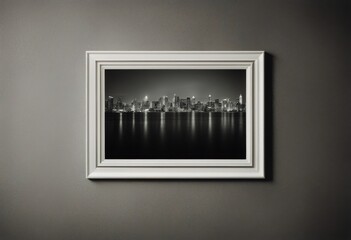 Wall Mural - dark plaster wall frame leaning White