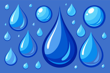 Poster - Water droplets glistening on smooth skin