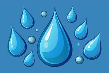 Poster - Water droplets glistening on smooth skin