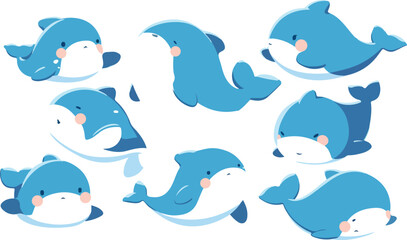 Sticker -  whale clipart vector for graphic resources