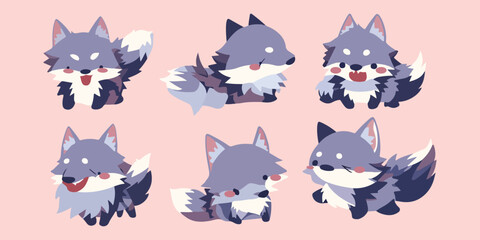 Sticker - wolf clipart vector for graphic resources