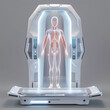 Scanner of human body on technological digital futuristic , Medical Technology Concept.