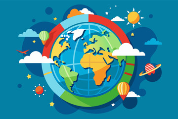 Leinwandbilder - Vector illustration of a globe for global concepts