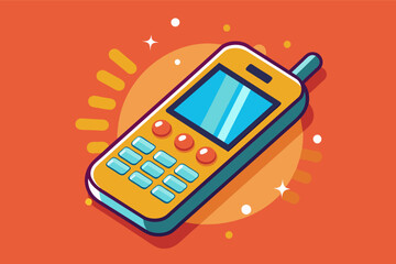 Fototapete - Vector illustration of a mobile phone for technology