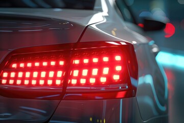 Wall Mural - Close up of a car's tail lights, perfect for automotive industry use