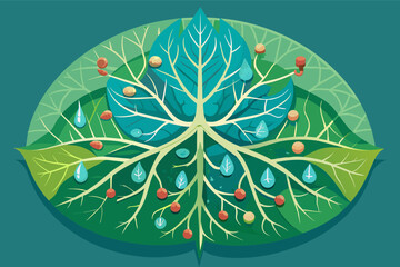 Aufkleber - The intricate network of veins in a leaf, transporting water and nutrients to every part of the plant