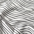 Line Art Template with Distinct Black Lines in Wavy Patterns on White Linen Texture - Vivid and Bold with High Contrast