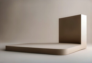 Wall Mural - 'minimal background branding product presentation beige podium 3d rendering illustration clipping pa