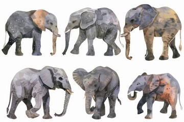 Wall Mural - A group of elephants standing next to each other. Perfect for wildlife and conservation projects