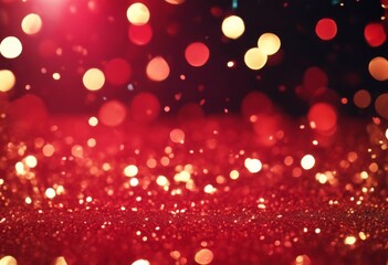 Wall Mural - 'confetti black red bokeh year happy gold christmas background spark new decoration light shiny abst