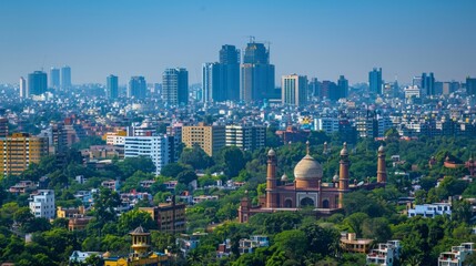 Wall Mural - New Delhi skyline, India, mix of colonial and modern architecture