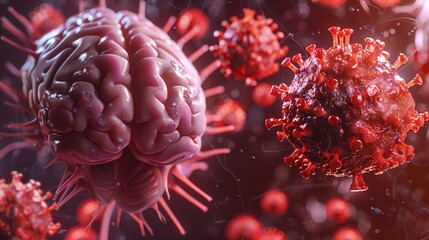 Wall Mural - detailed view of a brain cell, suitable for medical and scientific purposes